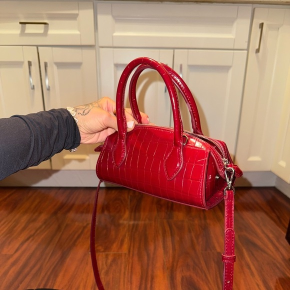 Mango Red Crocodile-Embossed Mini Bag - Picture 5 of 8